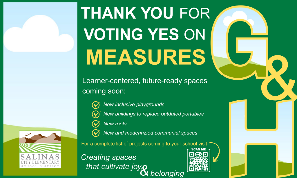 Salinas Banner with students and teachers